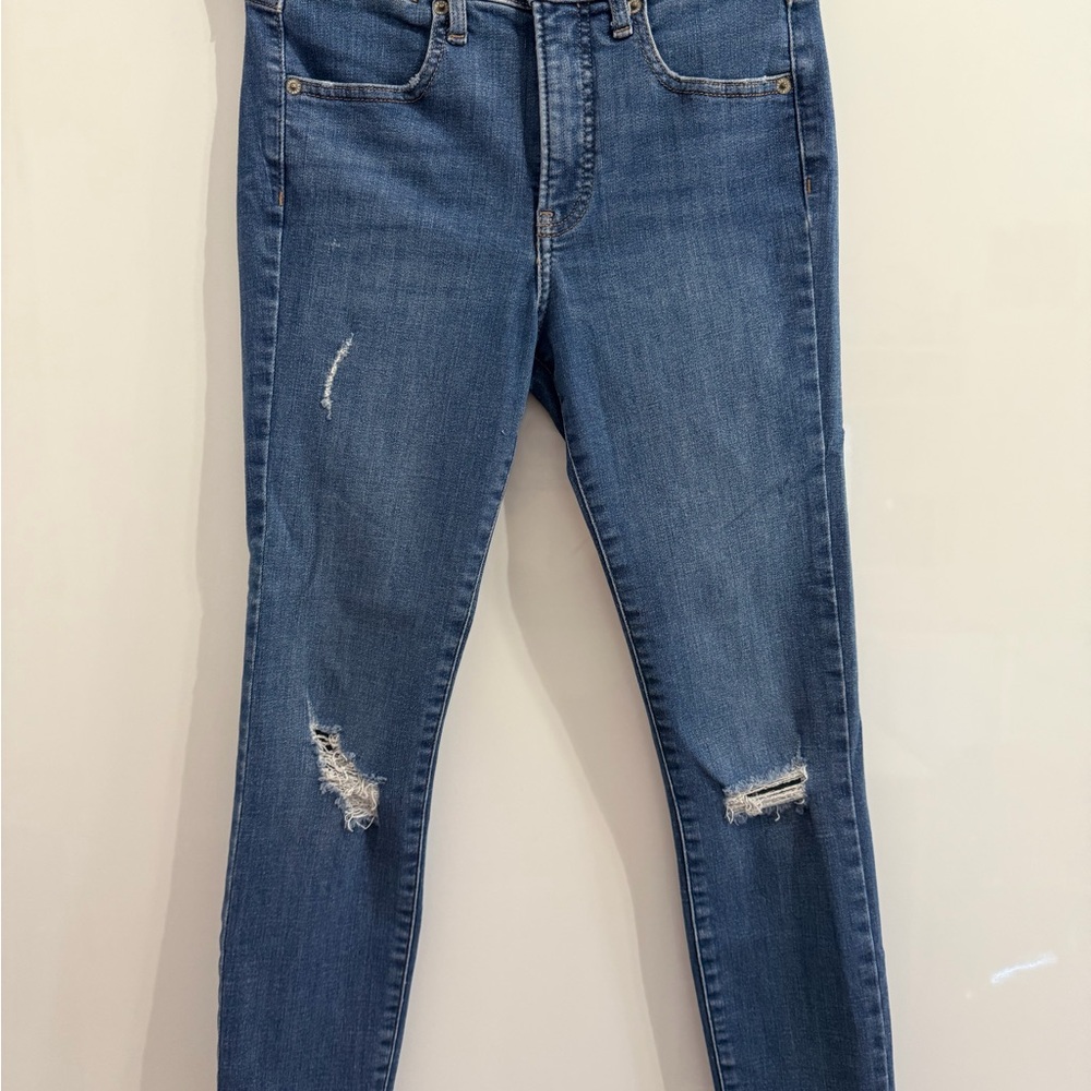 Express Denim Skinny Jeans with Distressed Details